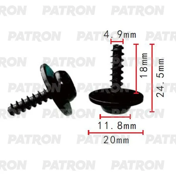 Саморез Ford Применяемость: Саморез 4.9x24.5mm PATRON P37-2207