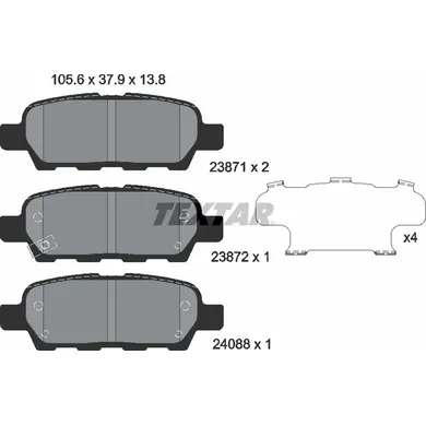 Колодки тормозные задние TEXTAR 2387101