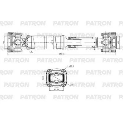 Вал карданный KIA Sorento 2002-2009 PATRON PKR011