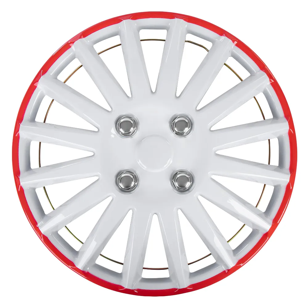 Колпаки R15 Orion 4шт (бело-красные) ABS-пластик ARNEZI A0702079