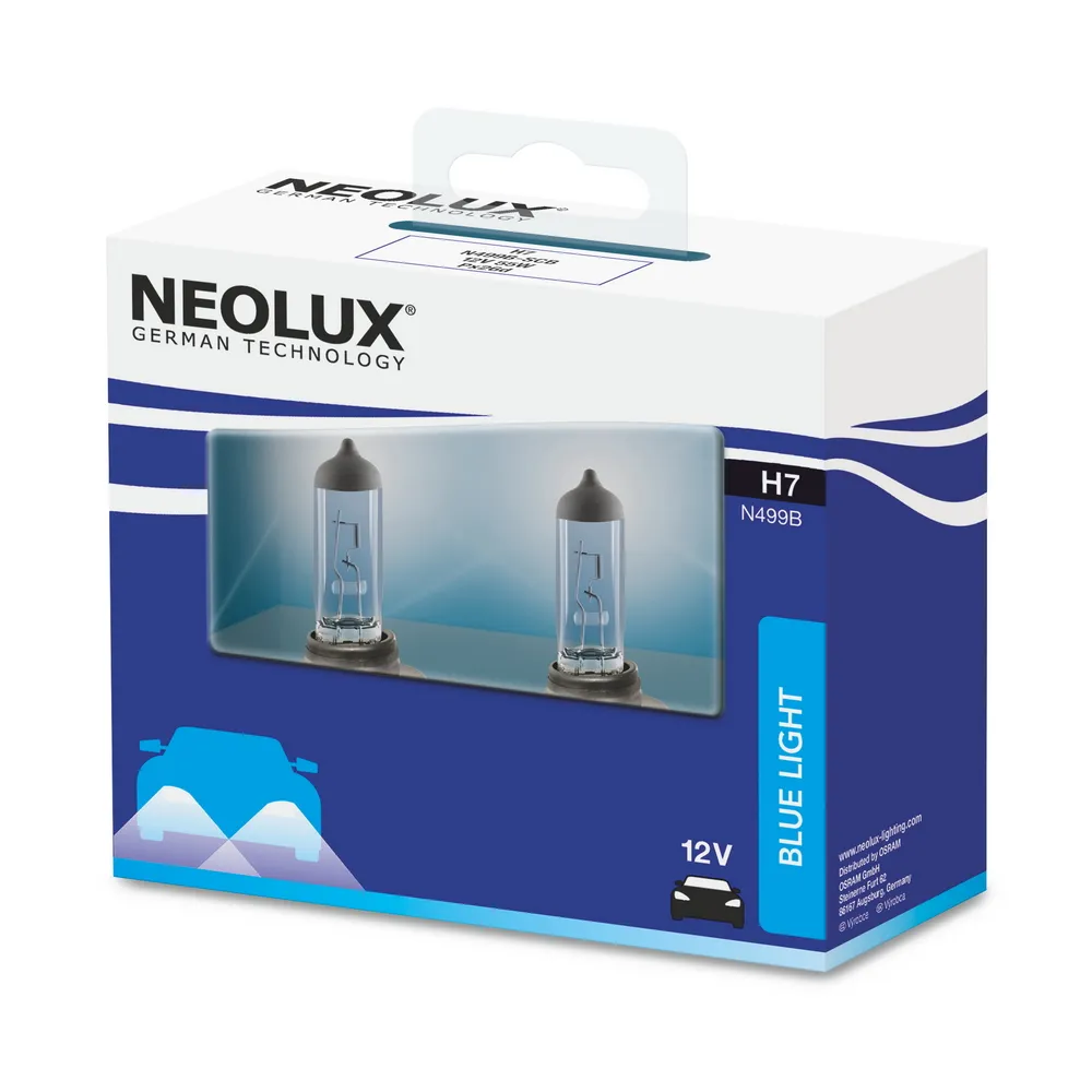 Лампа 12V H7 55W PX26d  NEOLUX BLUE LIGHT 2 шт. картон N499B-SCB