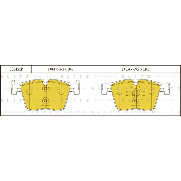 Колодки тормозные дисковые передние BMW 1(F21)/ 3(F30)/ X3(F25) 11-> BLITZ BB0451P