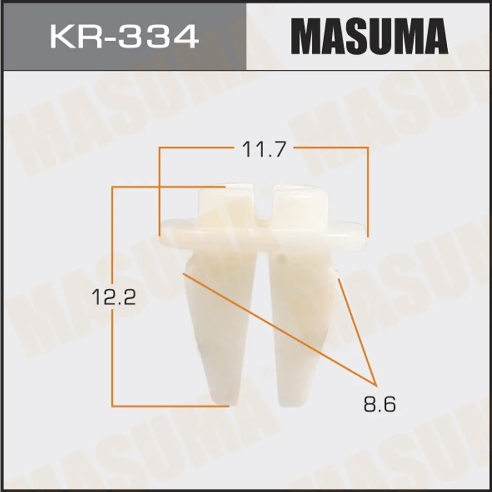 Клипса автомобильная (автокрепеж) MASUMA 334-KR уп.50 MASUMA KR334