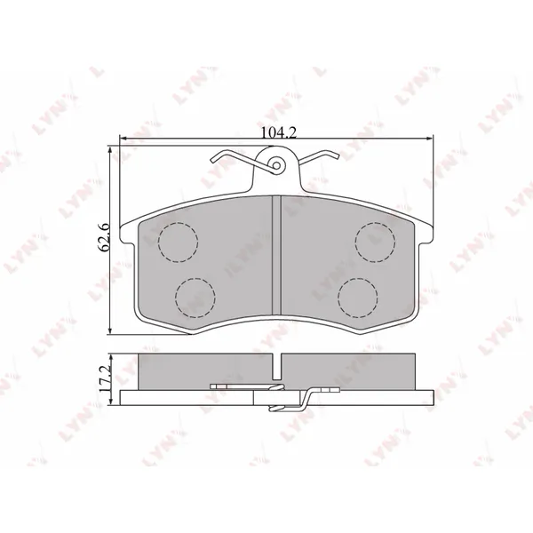 Колодки тормозные передние LADA 2108-15 91> / 2110-12 95> / Granta 11> / Kali LYNXauto BD-4605