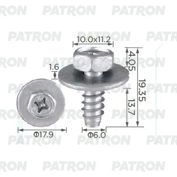 Саморез Nissan Применяемость универсальный PATRON P37-2436
