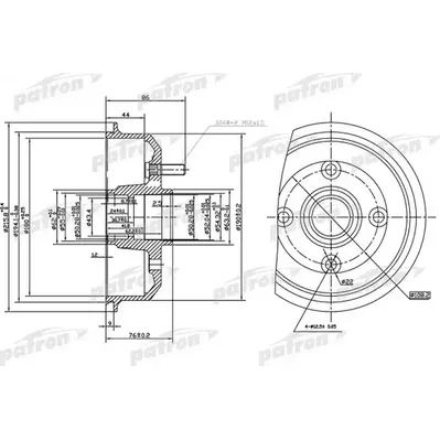 Барабан тормозной задн FORD: ESCORT V 90-92, ESCORT V кабрио 90-92, PATRON PDR1059