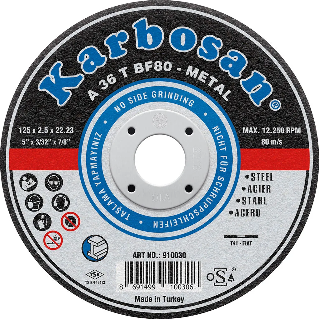 Диск отрезной по металлу Karbosan (125х2,5х22) (Арт.910030) KARBOSAN KAR-910030