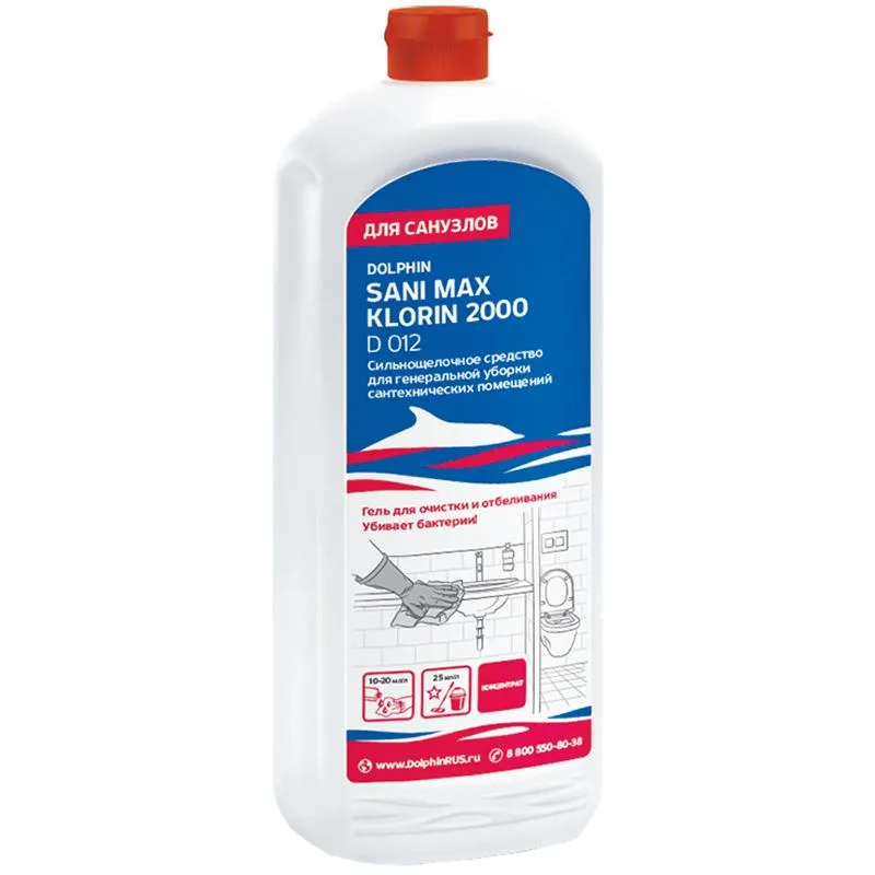Профхим сантех щел конц. д/комплекс уборки Dolphin/SaniMax (Klor2000), 1л 1021738