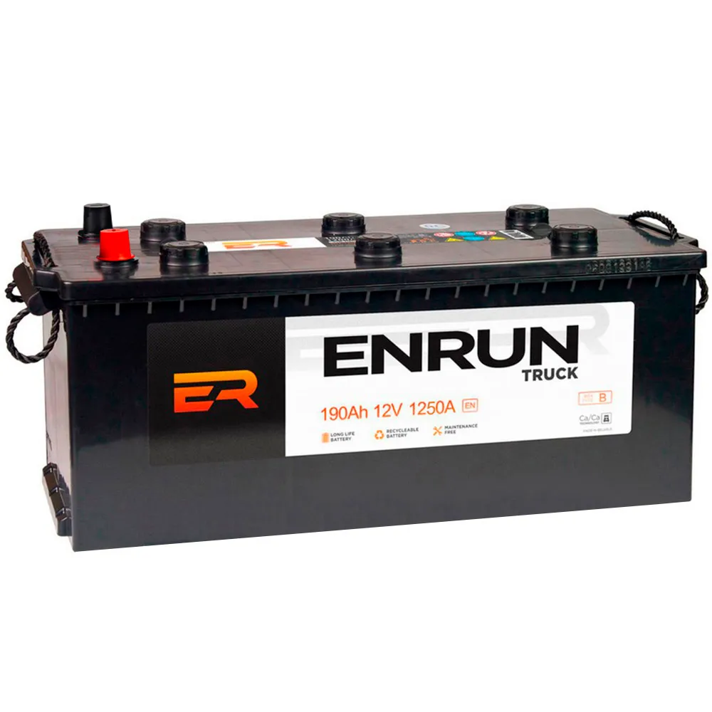 Аккумулятор ENRUN Truck 190 А/ч R+(4) 510x218x225 B EN 1250 А