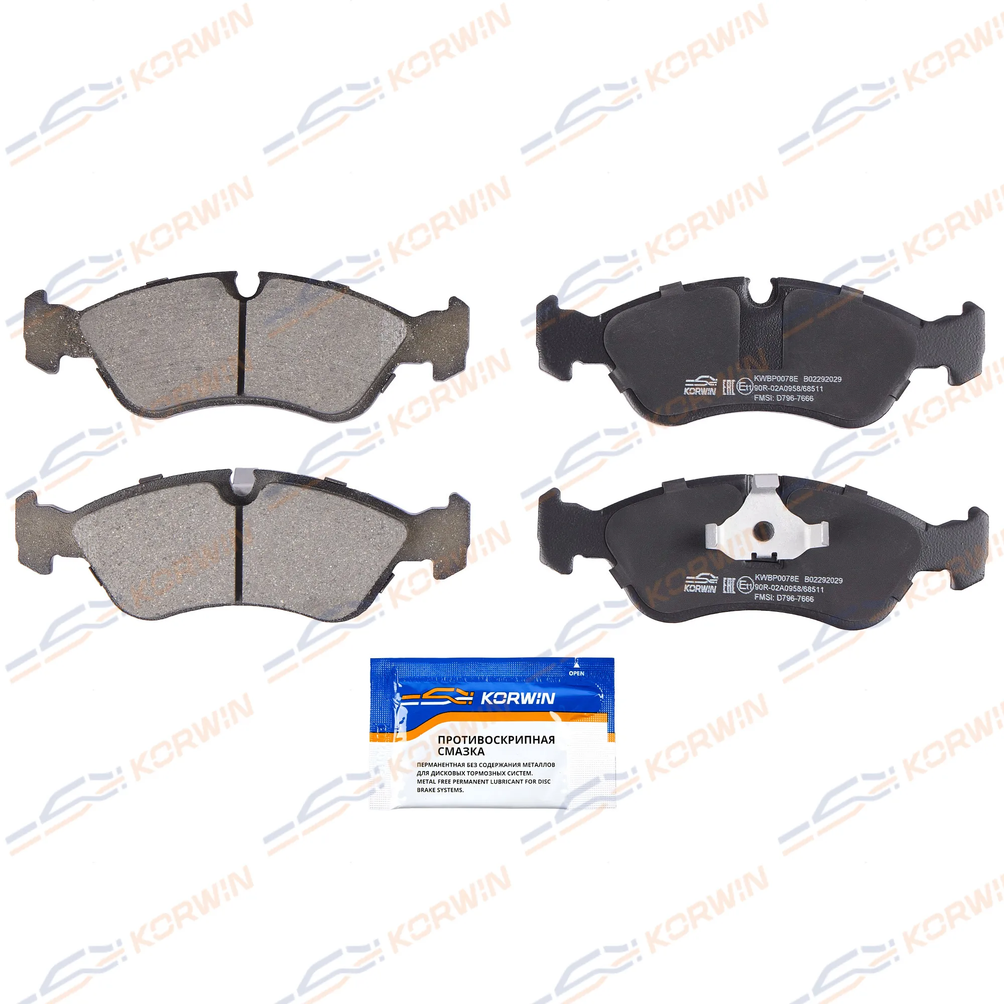 Колодки тормозные перед. ECOLine. Daewoo Espero 91-/Nexia 95-/Opel Vectra B 95- KORWIN KWBP0078E
