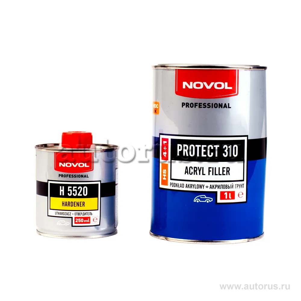 Грунт акриловый 4+1HS черный PROTECT310, 1,0+0,25 Novol 37141 - 35822