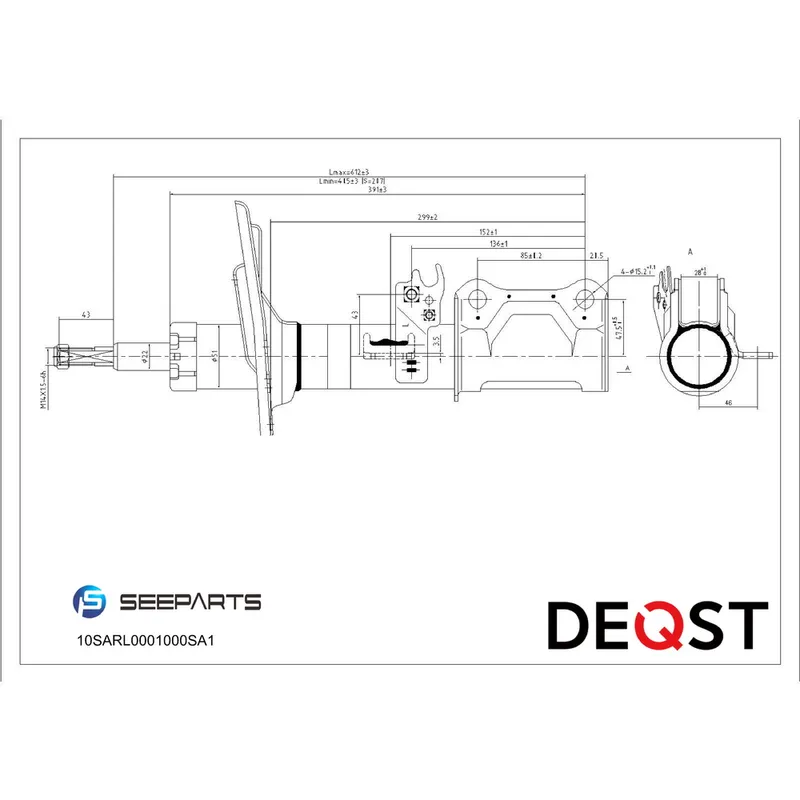 Амортизатор задний левый TOYOTA Camry (ACV40) 06-11 TOYOTA Camry (ACV40) 06 DEQST 10SARL0001000