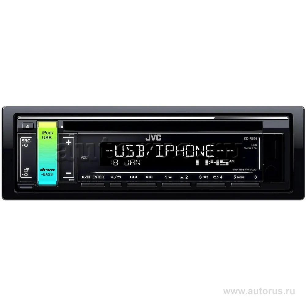 Проигрыватель CD,MP3 JVC KD-R691, 4x50вт, AUX, USB