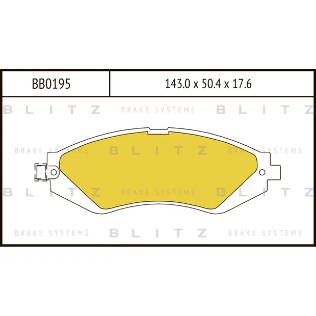 Колодки тормозные дисковые передние CHEVROLET Rezzo/Lacetti 05->DAEWOO Nubira 97-> BLITZ BB0195