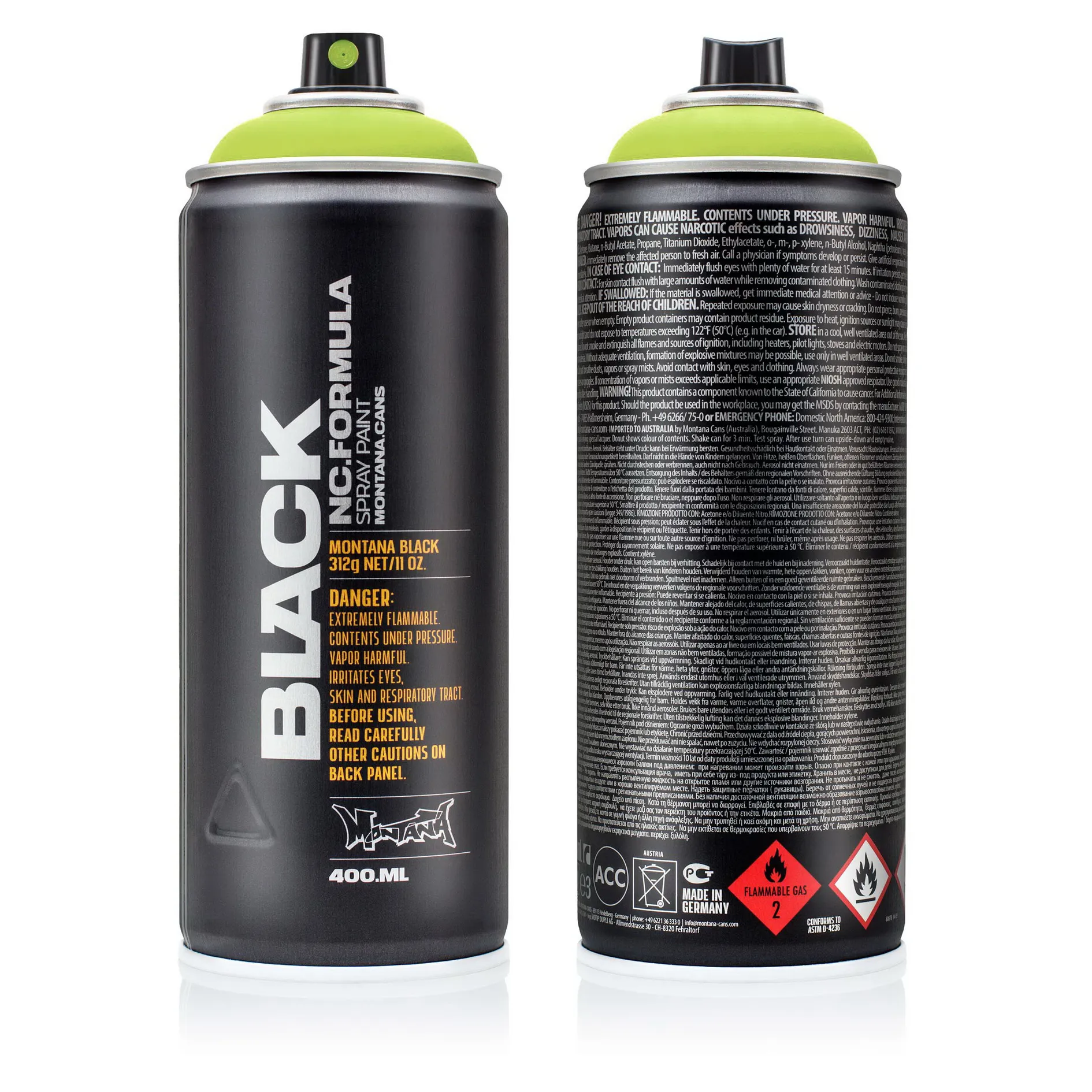 Краска BLACK дикий лайм MONTANA CANS 6015 BLK