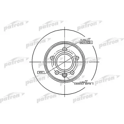 Диск тормозной задний VW: TRANSPORTER IV C бортовой платформой 90-0 PATRON PBD4047