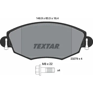 Колодки передние с противошумной пластиной Q+ FORD MONDEO 00-> TEXTAR 2327904