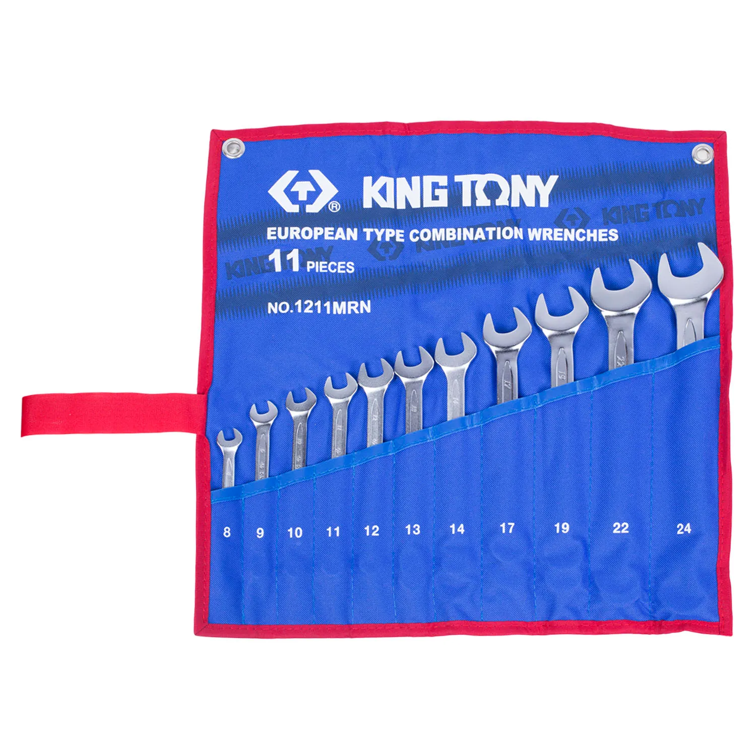 Набор комбинированных ключей, 8-24 мм, чехол из теторона, 11 предметов KING TONY 1211MRN