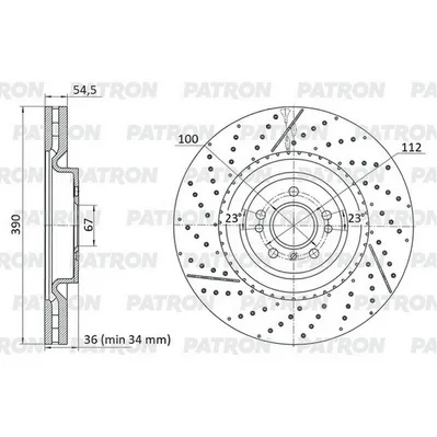 Диск тормозной передний MB GL-CLASS (X166) 12-15 PATRON PBD1478DR