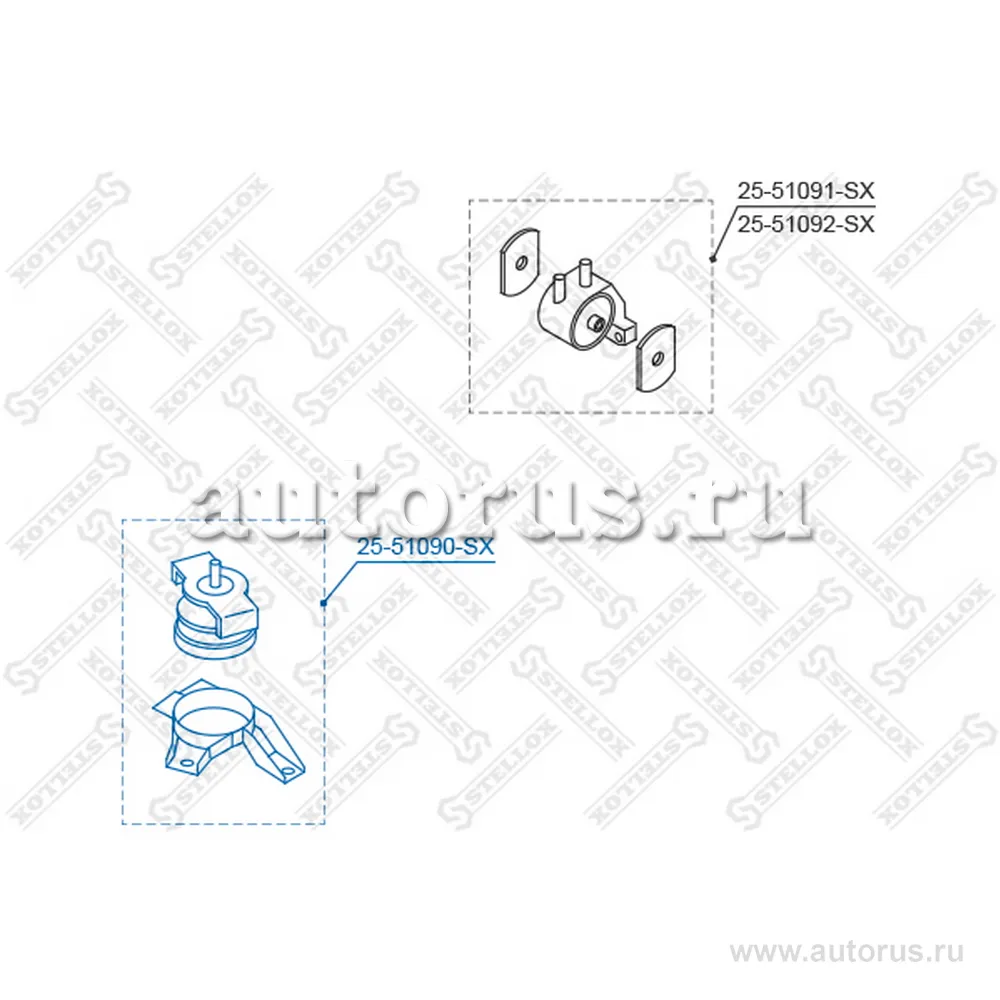 Подушка ДВС Hyundai Getz 1.1-1.6 02> STELLOX 25-51090-SX