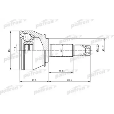 ШРУС наружн к-кт 25x51x24 FIAT: Doblo 01-, Strada 99- PATRON PCV1419