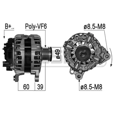 Генератор SKODA OCTAVIA 1.6 14- 145A ERA 209260