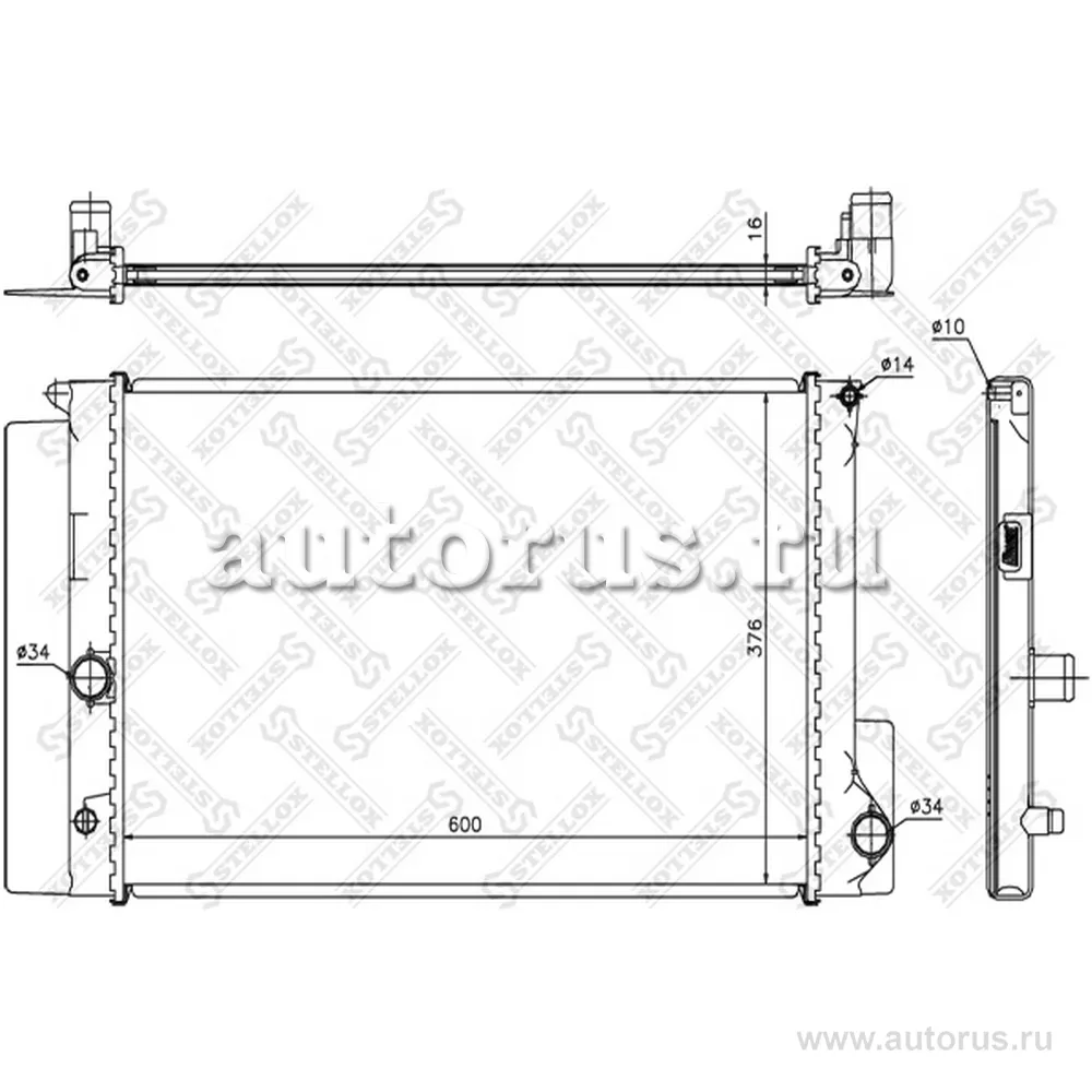 Радиатор системы охлаждения МКПП Toyota Auris/Corolla 1.4VVTi/1.6V STELLOX 10-26361-SX