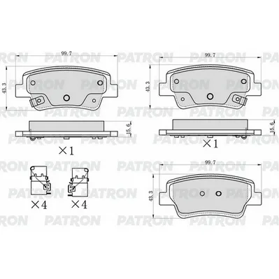 Колодки тормозные дисковые зад. HYUNDAI Elantra (CN7) / i20 (BC3/BI3) 20- PATRON PBP378