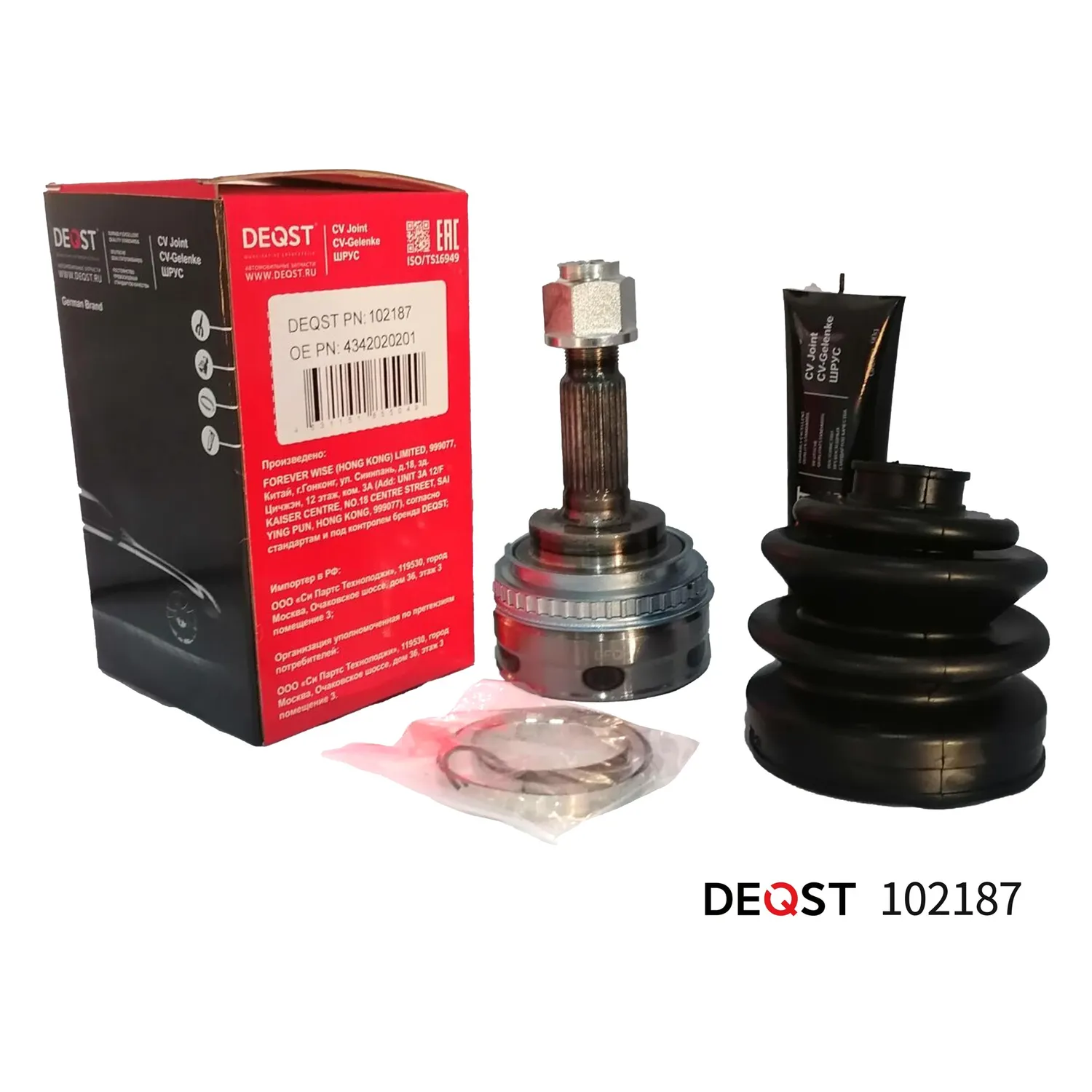 ШРУС нар. TOYOTA CELICA/CAMRY 90-97.(ABS) DEQST 102187