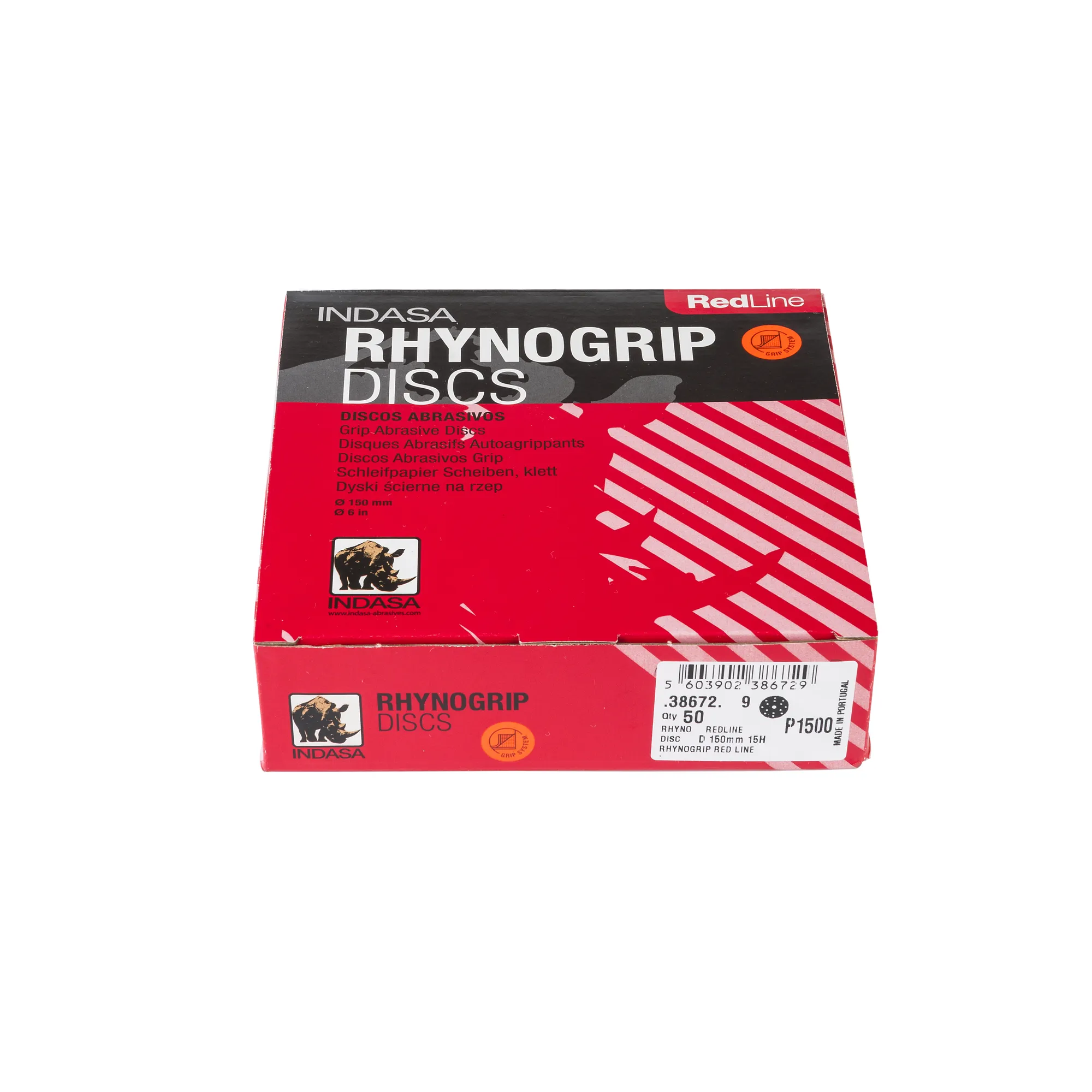 Круг RHYNOGRIP (15H) D150мм Р1500 (1уп.х50шт) Indasa 38672