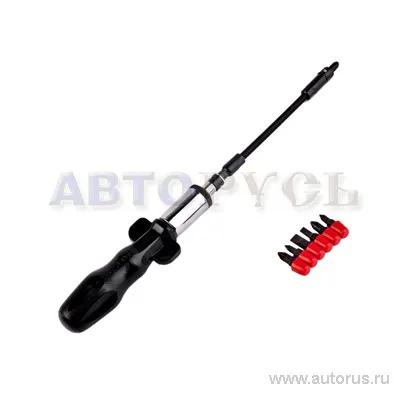 Отвертка с гибким удлинителем и битами 1/4DR 8пр TOYA 65080