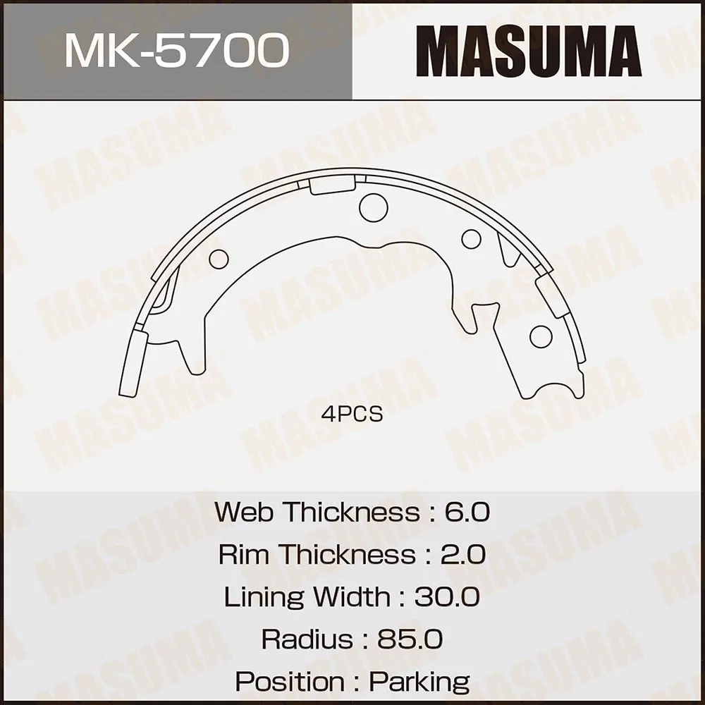 Колодки ручника HONDA ACCORD TOURER MASUMA MK-5700