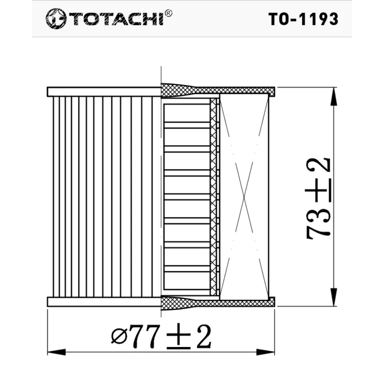 Фильтр масляный TOTACHI TO-1193 O-205 15208-AD200 MANN HU 819/1X TOTACHI TO-1193