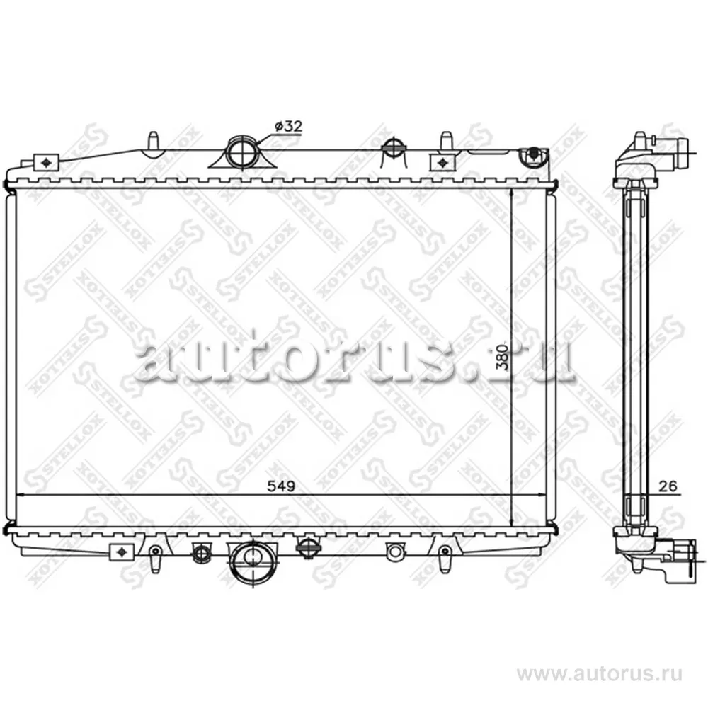 Радиатор системы охлаждения без AC АКПП Citroen C5/Xsara 1.8-2.0i STELLOX 10-26137-SX