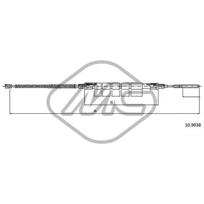 Трос ручника SKO FAVORIT 1,3 135 - 135X/LX/GLX - 135L - 136-FORMAN SW 1,3 135 - 135E - 136 DX/SX Metalcaucho 83290