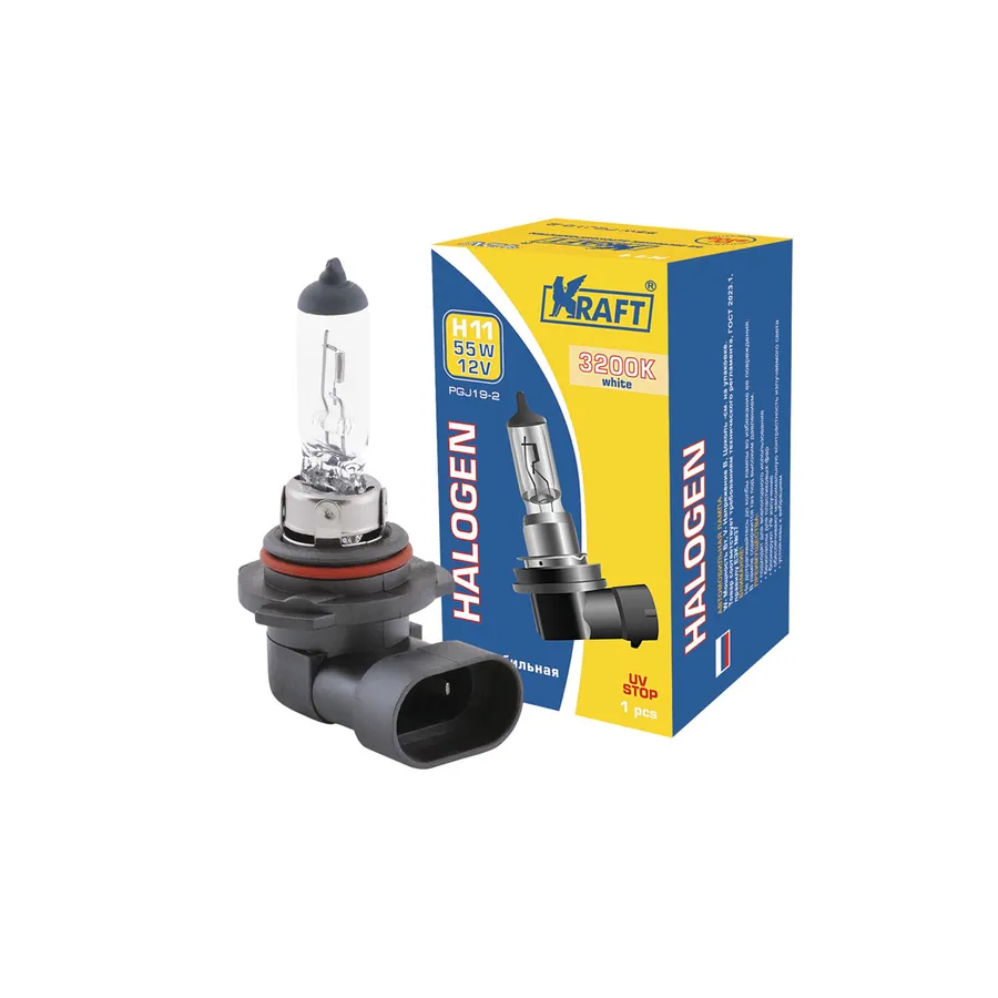 Лампа 12V H11 55W PGJ19-2 KRAFT 1 шт. картон KT700020