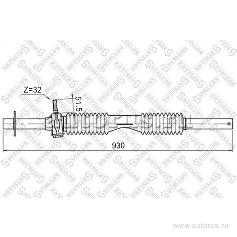 Рейка рулевая механическая без рулевых тяг, 443419063B Audi 100/20 STELLOX 00-35008-SX