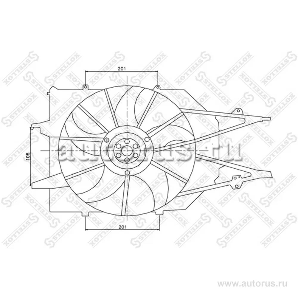 Вентилятор охлаждения Ford Focus (1.6) STELLOX 2999263_SX