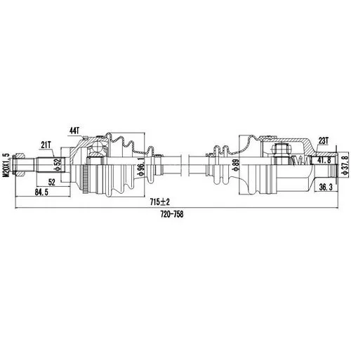 ПРИВОДНОЙ ВАЛ RENAULT CLIO, KANGOO, SYMBOL/THALIA, NISSAN KUBISTAR, - R ZIKMAR Z88074R