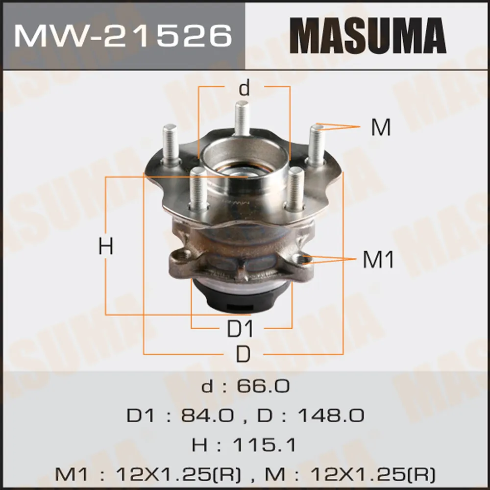 Подшипник ступицы зад.NISSAN QASHQAI, X-TRAIL T31 с ABS MASUMA MW21526
