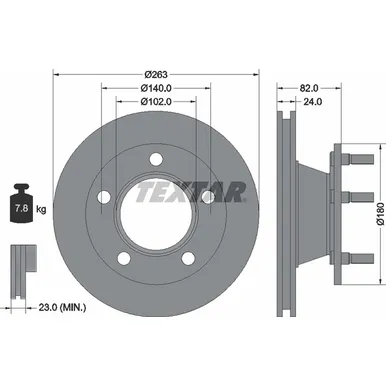 Диск тормозной передний стандартный MERCEDES-BENZ/SSANGYONG TEXTAR 92087300