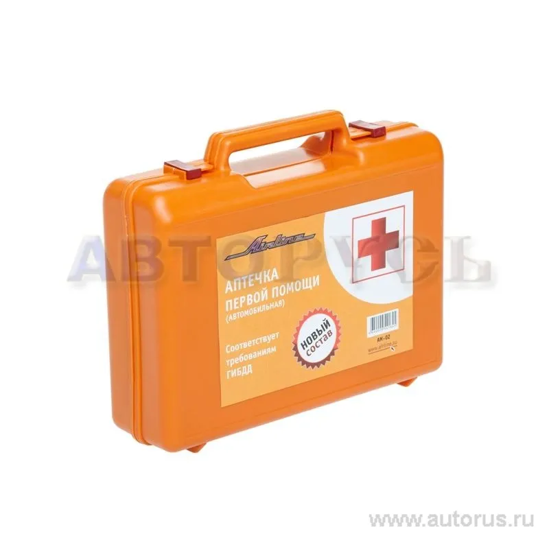 Аптечка автомобильная в пластиковом футляре (Соответствует требованиям ГИБДД) AIRLINE AM-02
