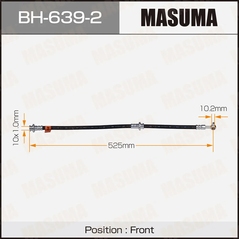 Шланг тормозной передн. L MASUMA bh6392
