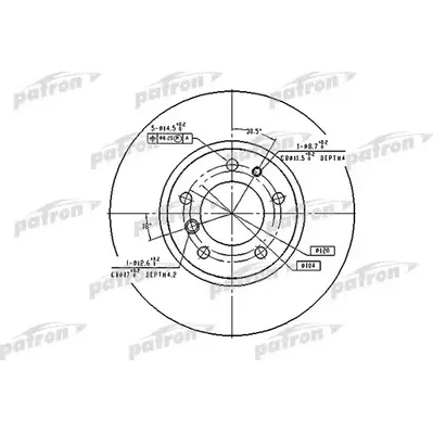 Диск тормозной передний BMW: 5 88-95, 5 TOURING 93-97 PATRON PBD2555