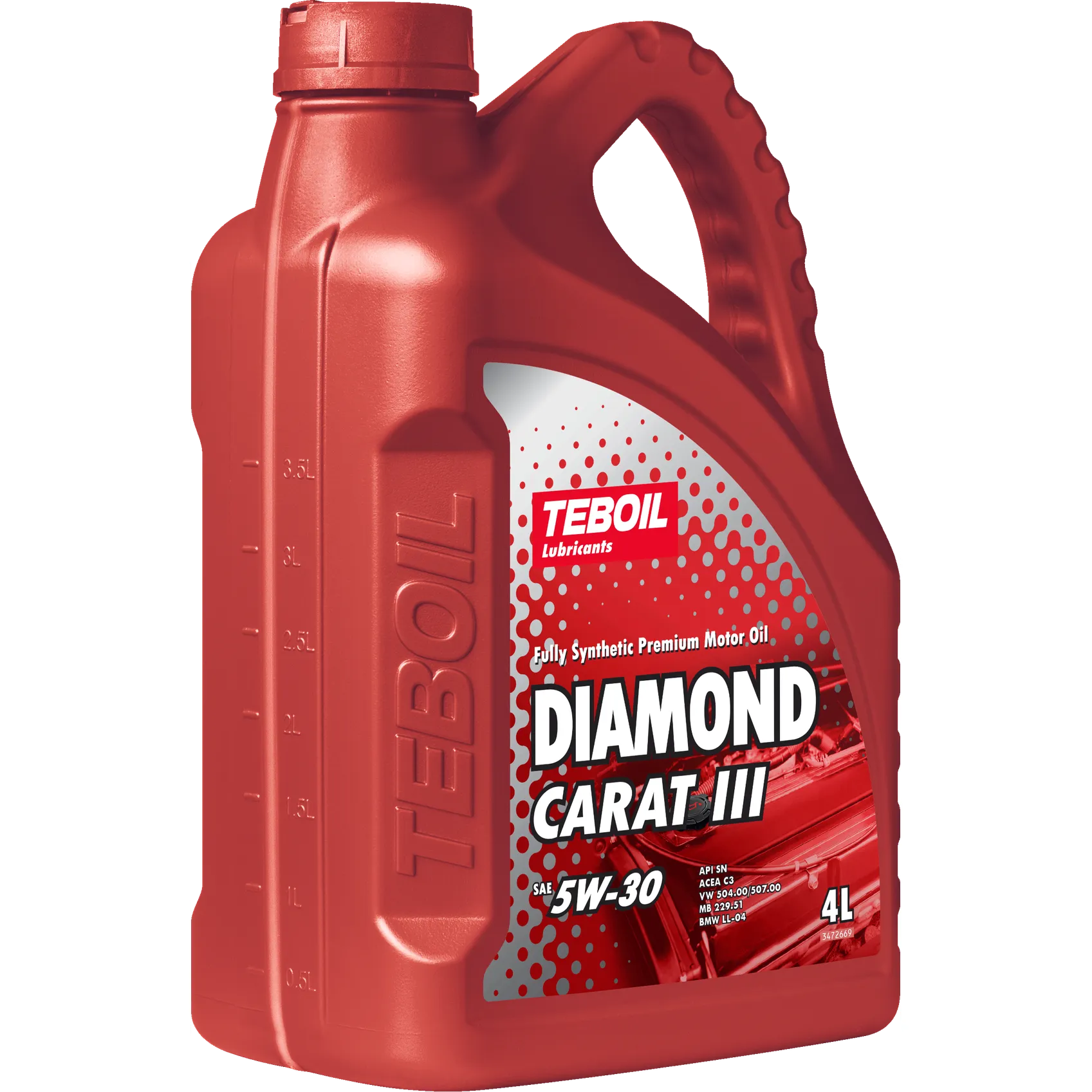 Масло моторное TEBOIL Diamond Carat III 5W-30 синтетическое 4 л 3453947