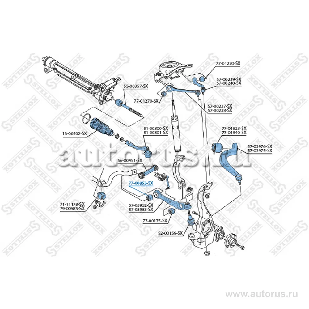 Сайлентблок рычага ниж. перед. внутр. Audi A4/A5 all 07> STELLOX 77-00853-SX