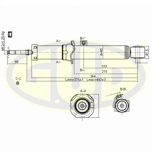 АМОРТИЗАТОР ПЕР ЛЕВ ГАЗ KIA SORENTO 06-07 G.U.D GSA340046