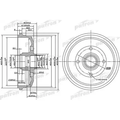 Барабан тормозной задн FORD: ESCORT V 90-92, ESCORT V кабрио 90-92, PATRON PDR1057