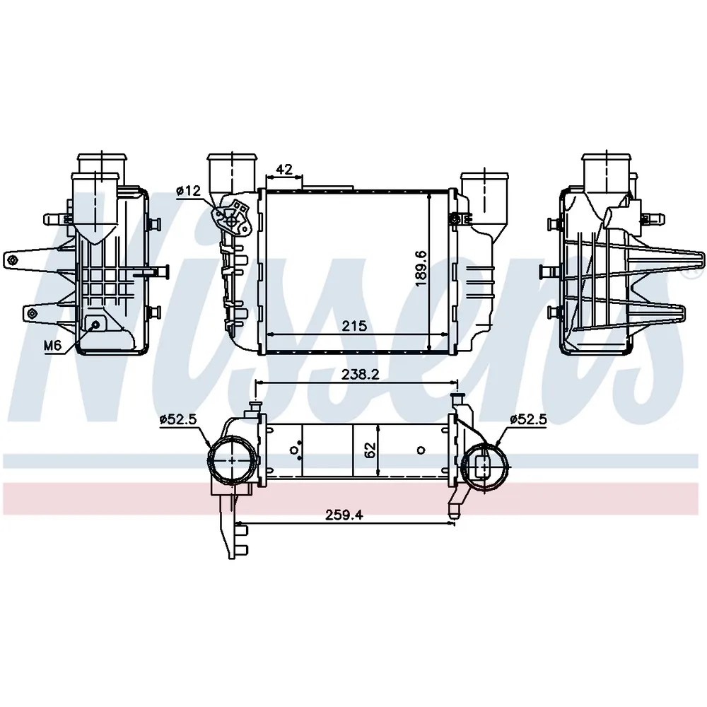 Интеркулер AUDI A4(B6/B7) mot.1,8T 150/170pS NISSENS 96709