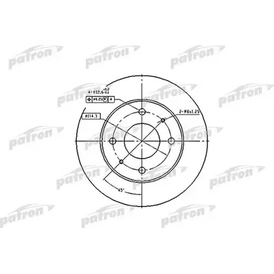 Диск тормозной передний HYUNDAI: SANTAMO 99-, KIA: JOICE 00-, MITSU PATRON PBD1443